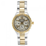 Guess Viva Diamonds Silver Dial Two Tone Steel Strap Watch for Women - W0111L5 Authentic Buy Shop Now