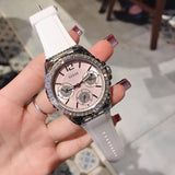 Guess Starlight Multifunction Diamonds White Dial White Rubber Strap Watch for Women - W0846L8 Authentic Buy Shop Now