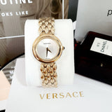 Versace V-Flare Quartz Silver Dial Gold Steel Strap Watch for Women - VEBN00718 Authentic Buy Shop Now