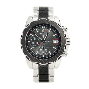 Guess Octane Chronograph Black Dial Two Tone Steel Strap Watch for Men - W1046G1 Authentic Buy Shop Now