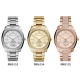 Michael Kors Byrn Quartz Gold Dial Gold Steel Strap Watch For Women - MK6134 Authentic Buy Shop Now