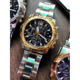 Guess Commander Chronograph Black Dial Two Tone Steel Strap Watch for Men - GW0056G4 Authentic Buy Shop Now