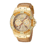Guess Limelight Quartz Gold Dial Gold Leather Strap Watch For Women - W0775L13 Authentic Buy Shop Now