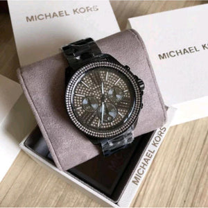 Michael Kors Wren Crystals Black Dial Black Steel Strap Watch For Women - MK6419 Authentic Buy Shop Now