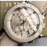 Burberry The City Chronograph Rose Gold Dial Beige Leather Strap Watch For Women - BU9702 Authentic Buy Shop Now