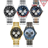 Guess Odyssey Multifunction Blue Dial Silver Steel Strap Watch For Men - W1107G2 Authentic Buy Shop Now