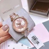 Michael Kors Sofie Chronograph Rose Gold Dial Rose Gold Steel Strap Watch For Women - MK6560 Authentic Buy Shop Now