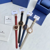 Swarovski Crystalline Aura Red Dial Red Leather Strap Watch for Women - 5558637 Authentic Buy Shop Now