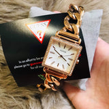 Guess Vanity Diamonds Silver Dial Gold Steel Strap Watch for Women - W1030L4 Authentic Buy Shop Now