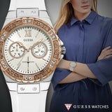 Guess Limelight White Dial White Rubber Strap Watch for Women - W1053L2 Authentic Buy Shop Now