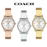 Coach Delancey Diamonds Silver Dial Gold Steel Strap Watch for Women - 14502354 Authentic Buy Shop Now