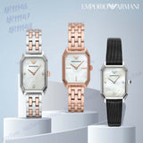 Emporio Armani Gioia Analog Mother of Pearl Dial Black Leather Strap Watch For Women - AR11148 Authentic Buy Shop Now