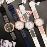 Guess Swirl Quartz Black Dial Black Silicone Strap Watch for Women - W1096L3 Authentic Buy Shop Now