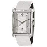 Calvin Klein Window White Dial White Leather Strap Watch for Women - K2M23120 Authentic Buy Shop Now