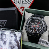 Guess Genesis Quartz Black Dial Black Silicone Strap Watch For Men - W1254G2 Authentic Buy Shop Now