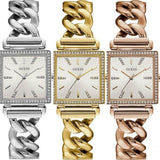 Guess Vanity Diamonds Silver Dial Gold Steel Strap Watch for Women - W1030L4 Authentic Buy Shop Now