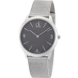 Calvin Klein Minimal Grey Dial Silver Mesh Bracelet Watch for Women - K3M53154 Authentic Buy Shop Now