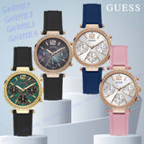 Guess Solstice Diamonds White Dial Pink Rubber Strap Watch For Women - GW0113L4 Authentic Buy Shop Now