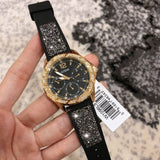 Guess Swirl Quartz Black Dial Black Silicone Strap Watch for Women - W1096L3 Authentic Buy Shop Now