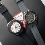 Guess Force Analog Quartz White Dial Black Rubber Strap Watch For Men - W0674G3 Authentic Buy Shop Now