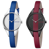 Calvin Klein Rebel Red Black Dial Red Leather Strap Watch for Women - K8P237U1 Authentic Buy Shop Now