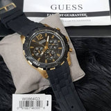 Guess Caliber Chronograph Black Dial Black Rubber Strap Watch for Men - W0864G3 Authentic Buy Shop Now