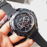 Guess Genesis Quartz Black Dial Black Silicone Strap Watch For Men - W1254G2 Authentic Buy Shop Now