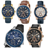 Guess Pinnacle Chronograph Quartz Blue Dial Brown Leather Strap Watch For Women - W0673G3 Authentic Buy Shop Now