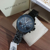 Michael Kors Wren Chronograph Quartz Blue Dial Grey Steel Strap Watch For Women - MK6097 Authentic Buy Shop Now