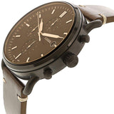 Fossil Commuter Chronograph Black Dial Brown Leather Strap Watch for Men - FS5403 Authentic Buy Shop Now
