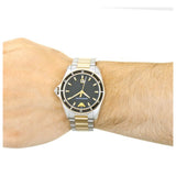 Emporio Armani Quartz Black Dial Two Tone Steel Strap Watch For Men - AR80017 Authentic Buy Shop Now