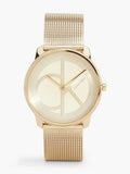Calvin Klein Minimal Silver Dial Gold Mesh Bracelet Watch for Women - K3M22526 Authentic Buy Shop Now