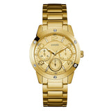 Guess Crystal Multifunction Gold Dial Gold Steel Strap Watch for Women - W0778L2 Authentic Buy Shop Now