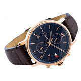 Tommy Hilfiger Daniel Blue Dial Brown Leather Strap Watch for Men - 1710418 Authentic Buy Shop Now