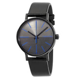 Calvin Klein Boost Black Dial Black Leather Strap Watch for Men - K7Y214CZ Authentic Buy Shop Now