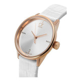 Calvin Klein Accent White Dial White Leather Strap Watch for Women - K2Y2Y6KW Authentic Buy Shop Now
