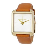 Michael Kors Lake White Dial Brown Leather Strap Watch For Women - MK2584 Authentic Buy Shop Now