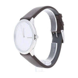 Calvin Klein Minimal Silver Dial Brown Leather Strap Watch for Men - K3M211G6 Authentic Buy Shop Now