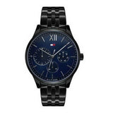 Tommy Hilfiger Damon Quartz Chronograph Blue Dial Black Steel Strap Watch for Men - 1791454 Authentic Buy Shop Now