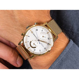 Tommy Hilfiger Kane White Dial Gold Mesh Bracelet Watch for Men - 1710403 Authentic Buy Shop Now