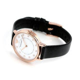 Emporio Armani Kappa Mother of Pearl Dial Black Leather Strap Watch For Women - AR80011 Authentic Buy Shop Now