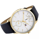 Tommy Hilfiger Hunter White Dial Black Leather Strap Watch for Men - 1791606 Authentic Buy Shop Now