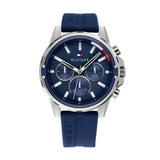 Tommy Hilfiger Mason Blue Dial Blue Rubber Strap Watch for Men - 1791791 Authentic Buy Shop Now