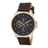 Tommy Hilfiger Shawn Multifunction Grey Dial Brown Leather Strap Watch for Men - 1791615 Authentic Buy Shop Now