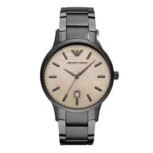 Emporio Armani Renato Quartz Beige Dial Grey Steel Strap Watch For Men - AR11183 Authentic Buy Shop Now