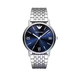 Emporio Armani Kappa Quartz Blue Dial Silver Steel Strap Watch For Men - AR80010 Authentic Buy Shop Now