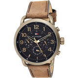 Tommy Hilfiger Briggs Chronograph Black Dial Brown Leather Strap Watch for Men - 1791425 Authentic Buy Shop Now