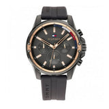 Tommy Hilfiger Mason Black Dial Black Rubber Strap Watch for Men - 1791792 Authentic Buy Shop Now