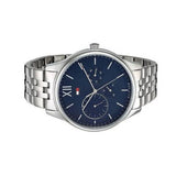 Tommy Hilfiger Damon Chronograph Blue Dial Silver Steel Strap Watch for Men - 1791416 Authentic Buy Shop Now