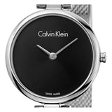 Calvin Klein Authentic Black Dial Silver Mesh Bracelet Watch for Women - K8G23121 Authentic Buy Shop Now